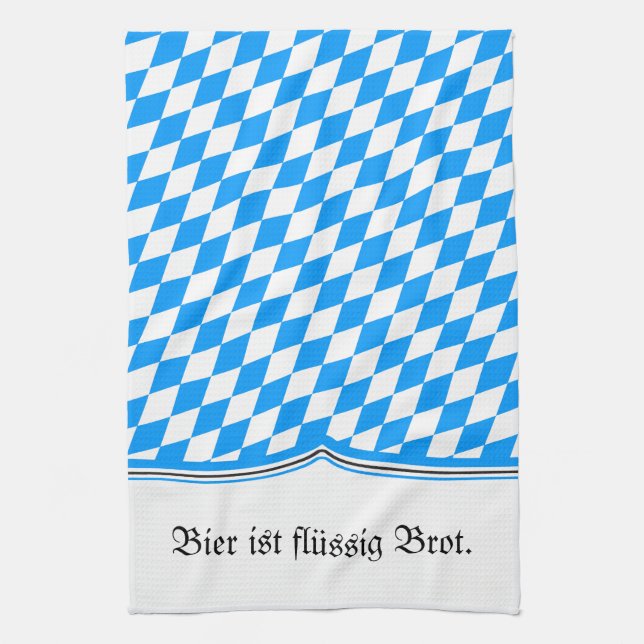 Bavarian Blue White Tea Towel (Vertical)