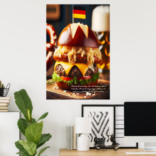 Bavarian Brat Burger Bliss 24x36 Poster