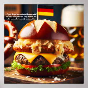 Bavarian Brat Burger Bliss Poster