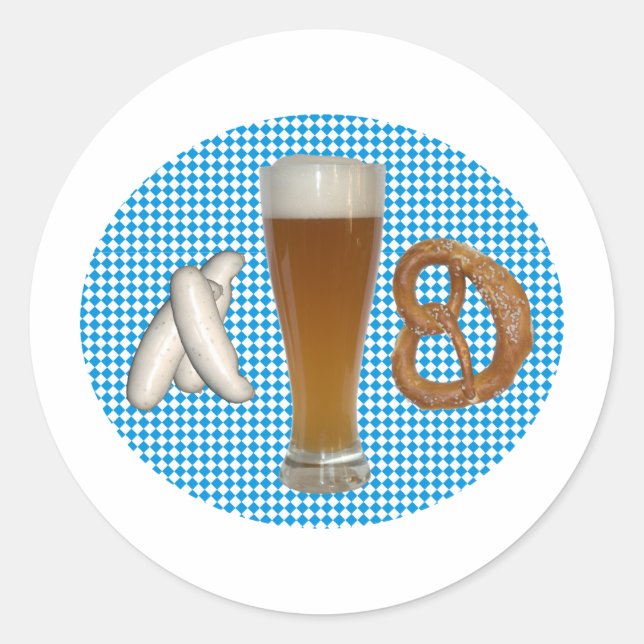 Bavarian bread classic round sticker (Front)