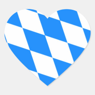 Bavarian Flag - Bayerische Flagge Heart Sticker
