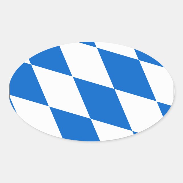 Bavarian flag oval sticker (Front)