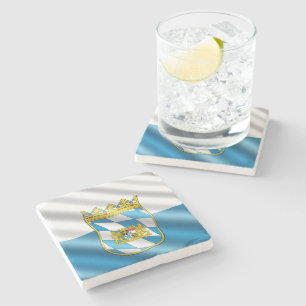 Bavarian flag stone coaster