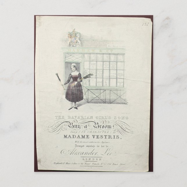 Bavarian Girls Song by Maxim Gouci, song sheet Postcard (Front)