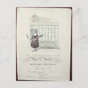 Bavarian Girls Song by Maxim Gouci, song sheet Postcard