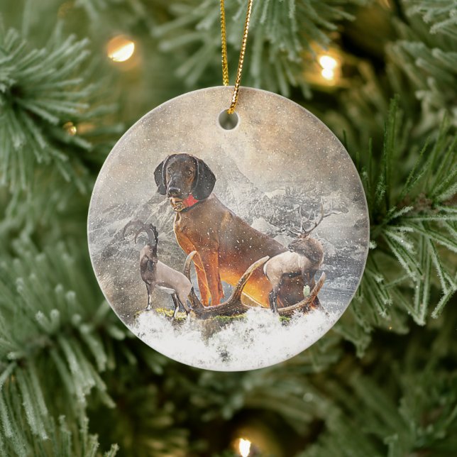 Bavarian Mountain Hound,  Art      Ceramic Tree Decoration (Tree)