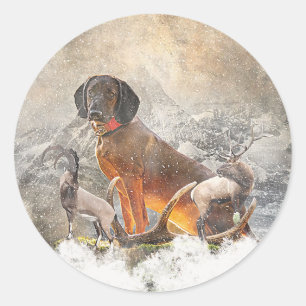 Bavarian Mountain Hound,  Art    Classic Round Sticker