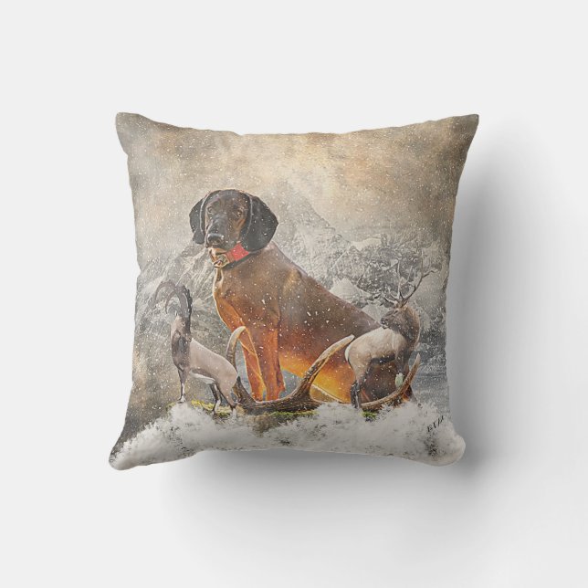 Bavarian Mountain Hound,  Art Cushion (Back)