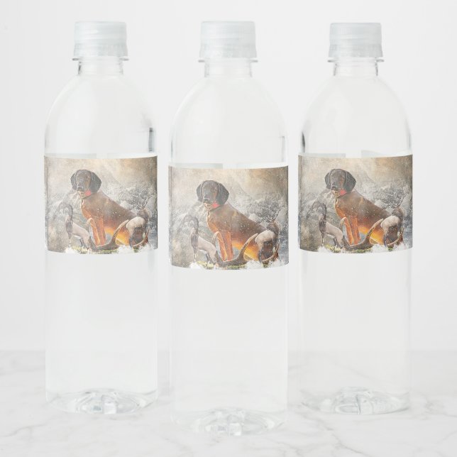 Bavarian Mountain Hound,  Art    Water Bottle Label (Bottles)