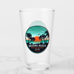 Bavaro Beach Dominican Retro Sunset Souvenir 60s Glass