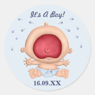 Bawling Baby It's A Boy Sticker