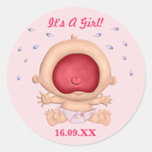 Bawling Baby It's A Girl Sticker