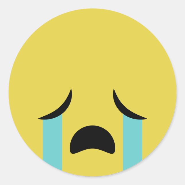 Bawling Emoji Classic Round Sticker (Front)