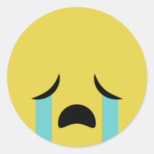 Bawling Emoji Classic Round Sticker