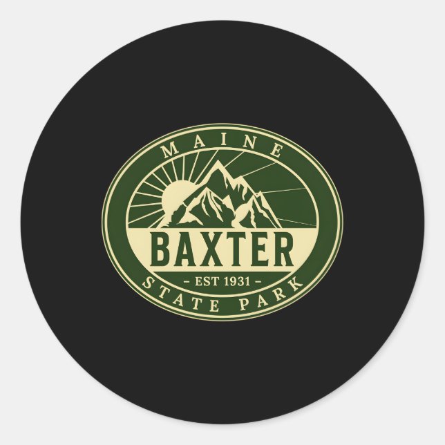 Baxter State Park Maine Nature Hike Outdoors Classic Round Sticker (Front)