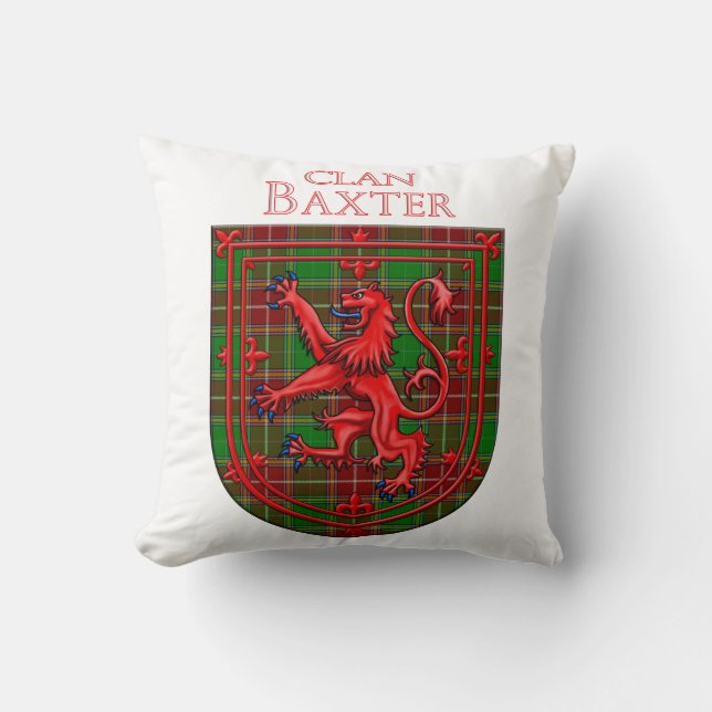 Baxter Tartan Scottish Plaid Lion Rampant Cushion (Front)