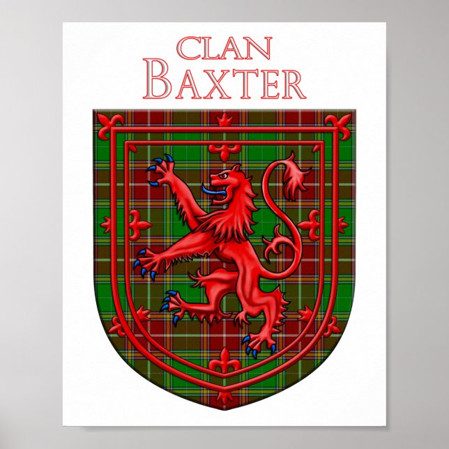 Baxter Tartan Scottish Plaid Lion Rampant Poster (Front)