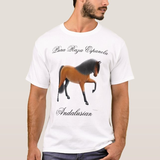 Bay Andalusian  Horse, Pura Raza Espanola T-Shirt (Front)