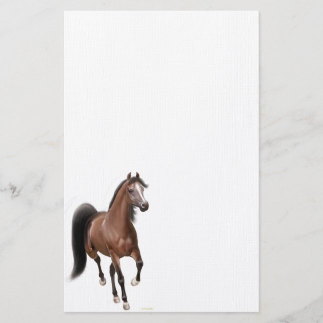 Bay Arabian Horse Stationery (Front)