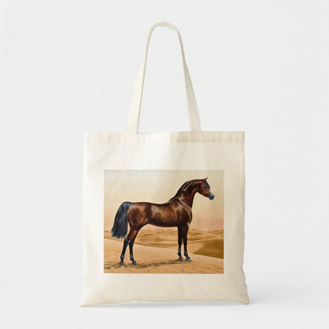 Bay Arabian Horse Tote Bag (Front)