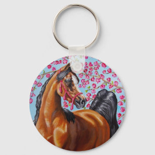 bay Arabian with blossoms Key Ring