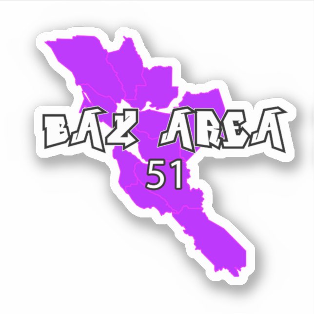 Bay Area 51 Vinyl Sticker (Front)