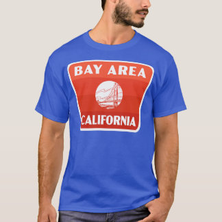 Bay Area California Retro Badge Red T-Shirt