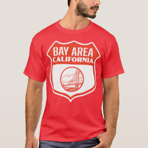 Bay Area California Retro Shield Red T-Shirt