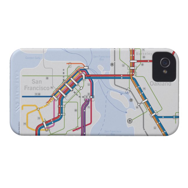 Bay Area Transit Map - San Francisco-Oakland Case-Mate iPhone Case (Back Horizontal)