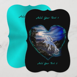 Bay at Night , Dolphin Love Invitation