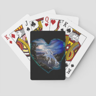 Bay at Night , Dolphin Love Playing Cards
