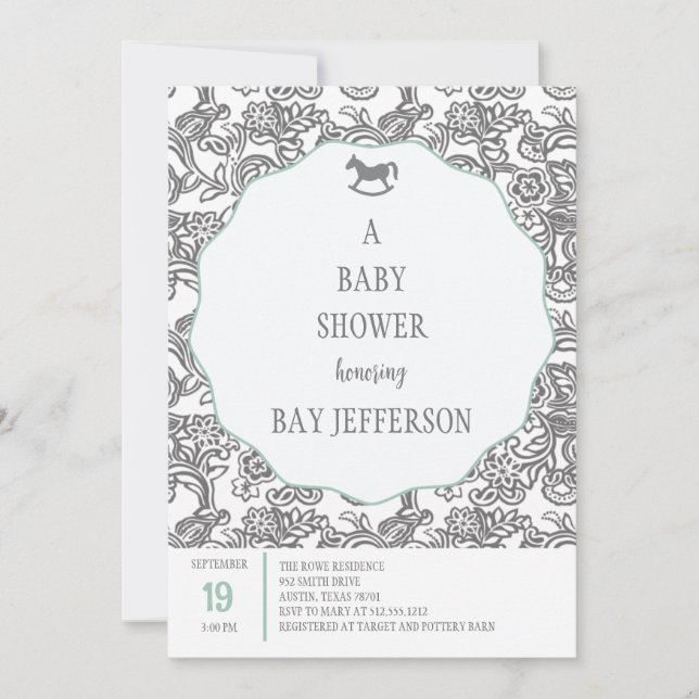 Bay baby shower invitation (Front)