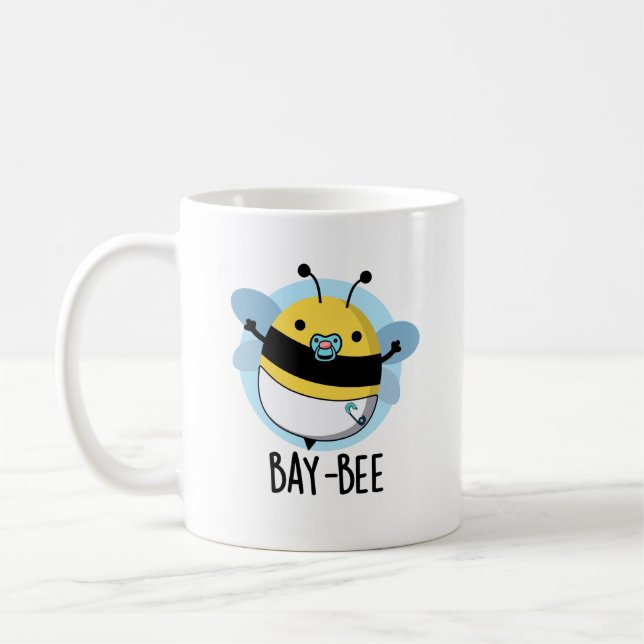 Bay-bee Funny Baby Bee Pun  Coffee Mug (Left)