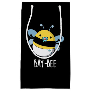 Bay-bee Funny Baby Bee Pun Dark BG Small Gift Bag