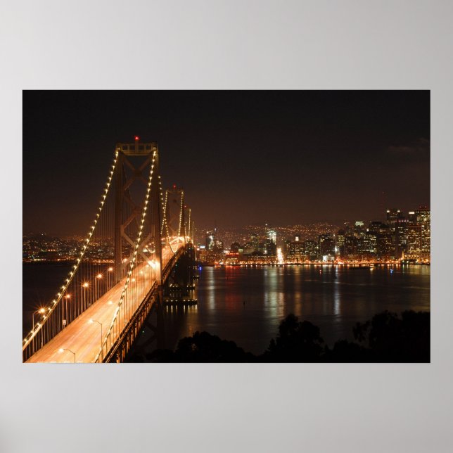 Bay Bridge and San Francisco City Skyline Poster (Front)