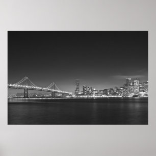 Bay Bridge San Francisco Black White Print