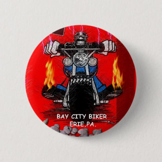 BAY CITY BIKER    (BUTTONS) 6 CM ROUND BADGE