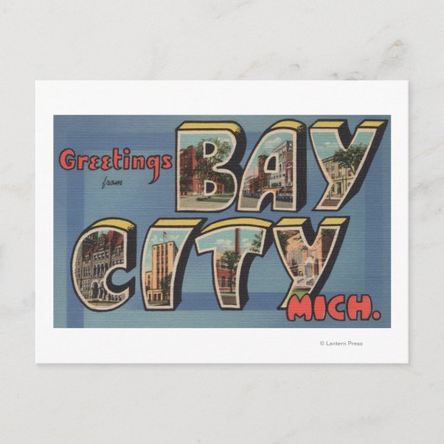 Bay City, Michigan - Large Letter Scenes Postcard (Front)