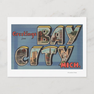 Bay City, Michigan - Large Letter Scenes Postcard