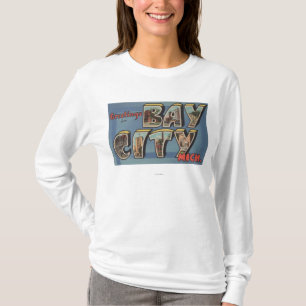 Bay City, Michigan - Large Letter Scenes T-Shirt