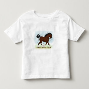 Bay Clydesdale Horse Anatomical Chart Educational Toddler T-Shirt