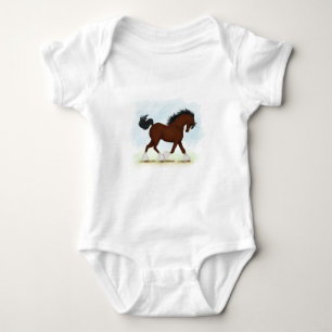 Bay Clydesdale Horse Baby Bodysuit