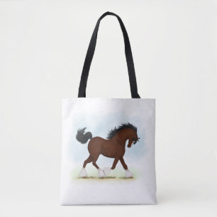 Bay Clydesdale Horse Tote Bag