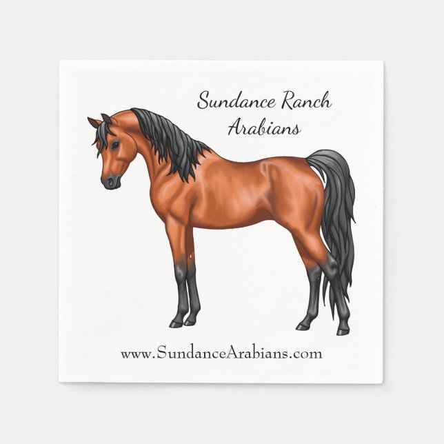 Bay Egyptian Arabian Horse Napkin (Front)