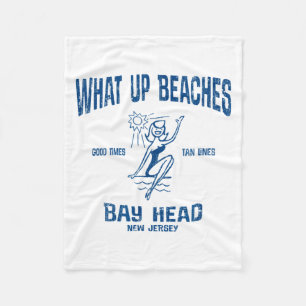 Bay Head New Jersey Nj Funny Vintage Beaches Tee M Fleece Blanket