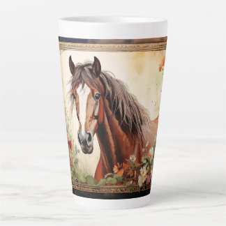Bay Horse and Wildflowers Latte Mug