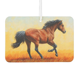 Bay Horse Galloping Car Air Freshener