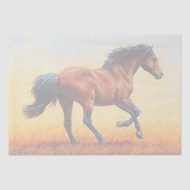 Bay Horse Galloping Tissue Paper (Front)