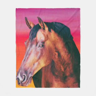 Bay Horse Gradient Fleece Blanket
