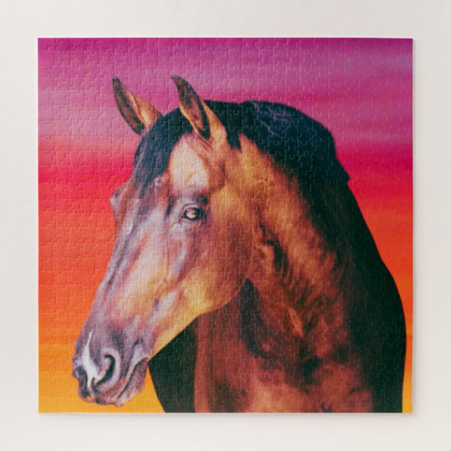 Bay Horse Gradient    Jigsaw Puzzle (Vertical)